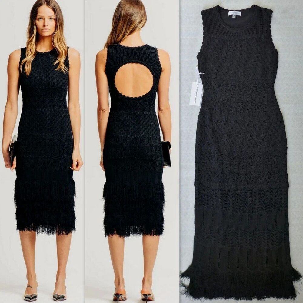 NWT TORN by RONNY KOBO Cut Out Back RYAN Knit Midi Dress Size S $268 Black Sexy